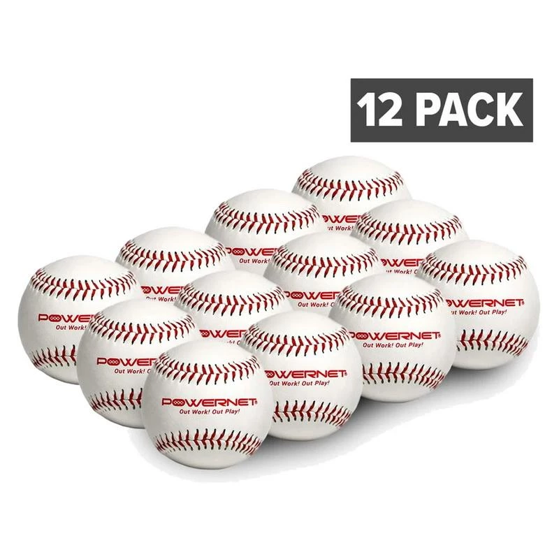 PowerNet Practice Baseballs 12 PK Recreation Grade Regulation Size Balls 3 PowerNet Practice Baseballs 12 PK Recreation Grade Regulation Size Balls