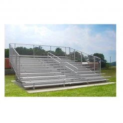 Athletic Connection 4 Or 5 Rows Aluminum Bleachers With Safety Vertical Picket Railing