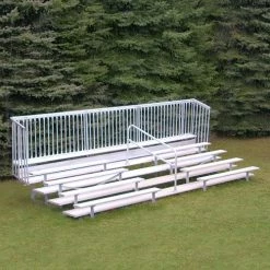 JayPro 5 Row 21' Enclosed Aluminum Bleacher W/ Guard Rail & Aisle Bleachers