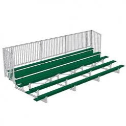 JayPro 5 Row 15' - 27' Enclosed Aluminum Bleacher W/ Guard Rail Bleachers