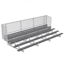 JayPro 5 Row 15' - 27' Enclosed Aluminum Bleacher W/ Guard Rail Bleachers