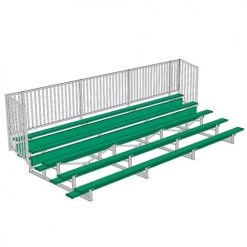 JayPro 5 Row 15' - 27' Enclosed Aluminum Bleacher W/ Guard Rail Bleachers