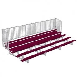 JayPro 5 Row 15' - 27' Enclosed Aluminum Bleacher W/ Guard Rail Bleachers