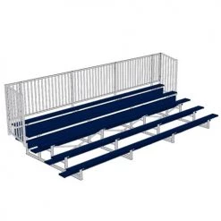 JayPro 5 Row 15' - 27' Enclosed Aluminum Bleacher W/ Guard Rail Bleachers