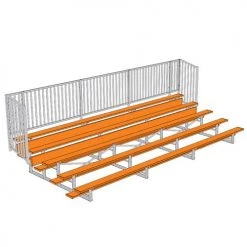 JayPro 5 Row 15' - 27' Enclosed Aluminum Bleacher W/ Guard Rail Bleachers