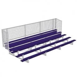 JayPro 5 Row 15' - 27' Enclosed Aluminum Bleacher W/ Guard Rail Bleachers