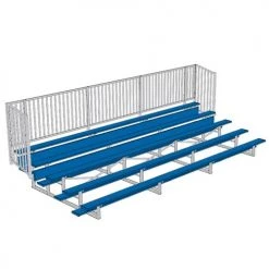 JayPro 5 Row 15' - 27' Enclosed Aluminum Bleacher W/ Guard Rail Bleachers