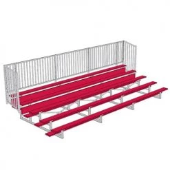 JayPro 5 Row 15' - 27' Enclosed Aluminum Bleacher W/ Guard Rail Bleachers