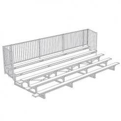 JayPro 5 Row 15' - 27' Enclosed Aluminum Bleacher W/ Guard Rail Bleachers