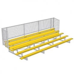 JayPro 5 Row 15' - 27' Enclosed Aluminum Bleacher W/ Guard Rail Bleachers