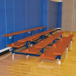 JayPro 4 Row 15' Tip & Roll Portable Aluminum Bleacher Indoor Bleachers