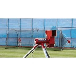 Heater Sports Pitching Machine+Batting Cage Combo Heater Baseball Pitching Machine And Xtender 24' Home Batting Cage