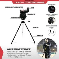 Powernet Launch F-lite Baseball And Softball Pitching Machine