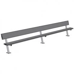 JayPro 15' Player Bench W/Seat Back (Surface Mount)