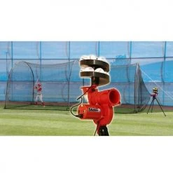 Heater Sports Pitching Machine+Batting Cage Combo Slider & Xtender 24' Cage