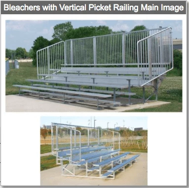 Athletic Connection 4 Or 5 Rows Aluminum Bleachers With Safety Vertical Picket Railing 3 Athletic Connection 4 Or 5 Rows Aluminum Bleachers With Safety Vertical Picket Railing