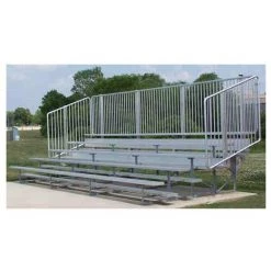 Athletic Connection 4 Or 5 Row Aluminum Bleachers With Fencing 7 Athletic Connection 4 Or 5 Row Aluminum Bleachers With Fencing
