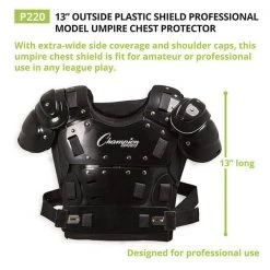Champion Sports 13 Inch Outside Plastic Shield Pro Chest Protector 13 Champion Sports 13 Inch Outside Plastic Shield Pro Chest Protector