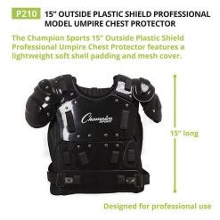 Champion Sports 15 Inch Outside Plastic Shield Pro Chest Protector