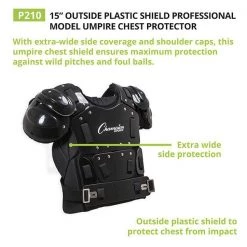 Champion Sports 15 Inch Outside Plastic Shield Pro Chest Protector