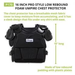 Champion Sports 16 Inch Pro Style Low Round Foam Chest Protector