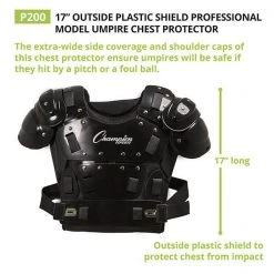 Champion Sports 17 Inch Outside Plastic Shield Pro Chest Protector