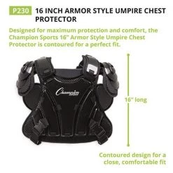 Champion Sports 16 Inch Armor Style Umpire Chest Protector