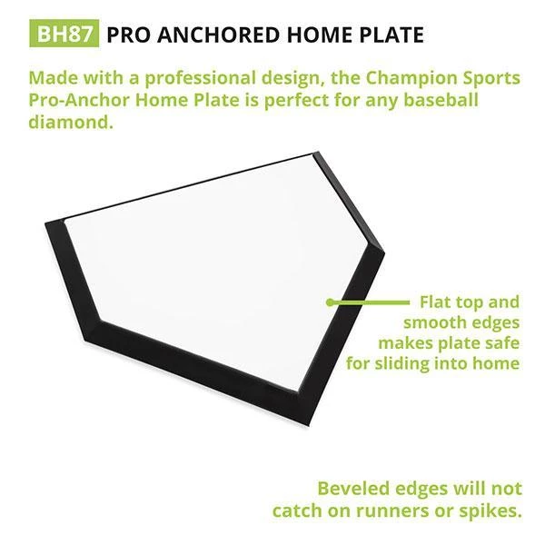 Bases & Plates Champion Sports Pro Anchored Home Plate 5 Bases & Plates Champion Sports Pro Anchored Home Plate