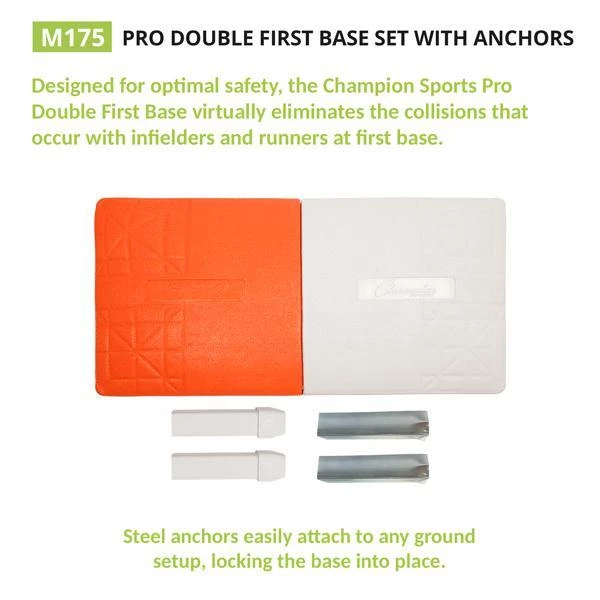 Champion Sports Pro Double First Base Bases & Plates 4 Champion Sports Pro Double First Base Bases & Plates