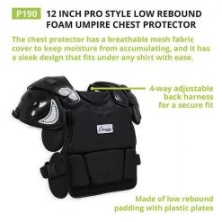 Champion Sports 12 Inch Pro Style Low Round Foam Chest Protector