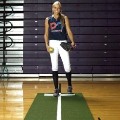 ProMounds Softball Pitching Mats Jennie Finch Green Softball Pitching Mat With PowerLine